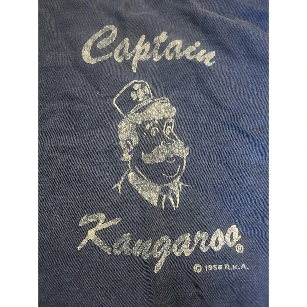 Vintage 1958 Captain Kangaroo Kids Apron Smock Blue Cotton TV Memorabilia RARE
